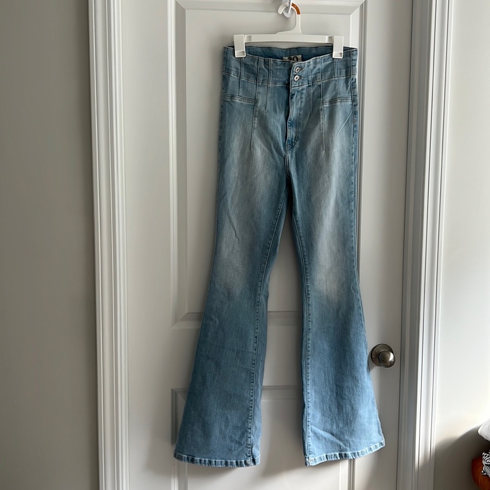 Free People Jayde high rise flare denim. Worn once